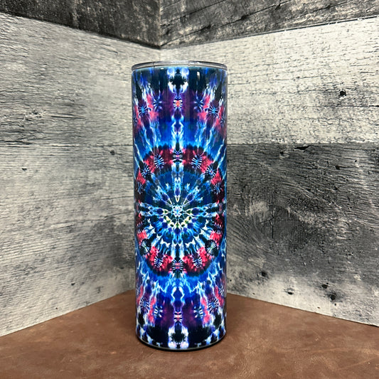 Blue tye dye 20oz tumbler