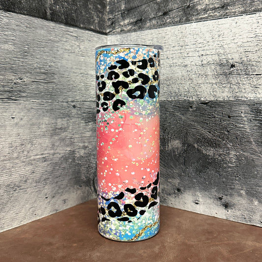 cheetah glitter 20oz tumbler