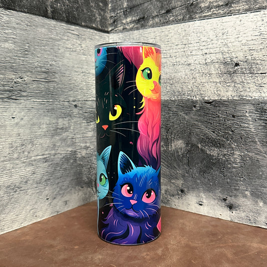 cartoon kitty collage 20oz tumbler