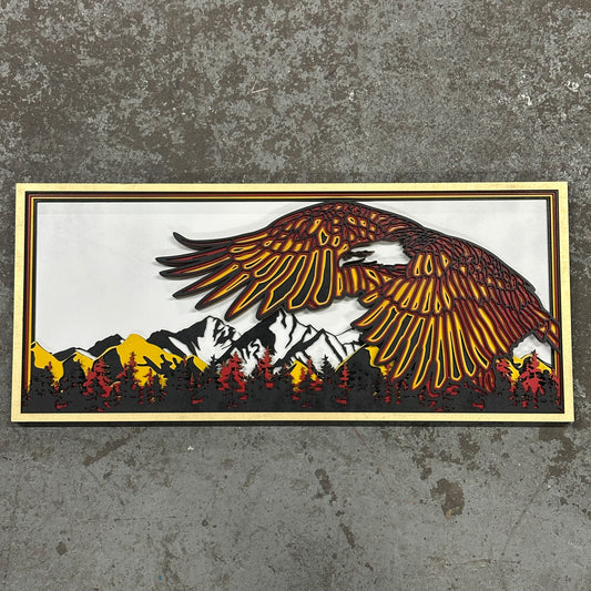 Layered eagle in the valley